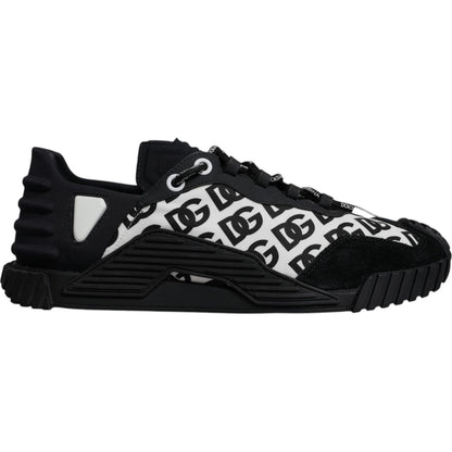Dolce & Gabbana Black Logo Lace Up Low Top NS1 Sneakers Shoes