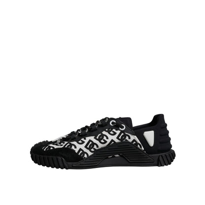 Dolce & Gabbana Black Logo Lace Up Low Top NS1 Sneakers Shoes