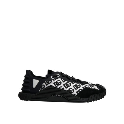 Dolce & Gabbana Black Logo Lace Up Low Top NS1 Sneakers Shoes