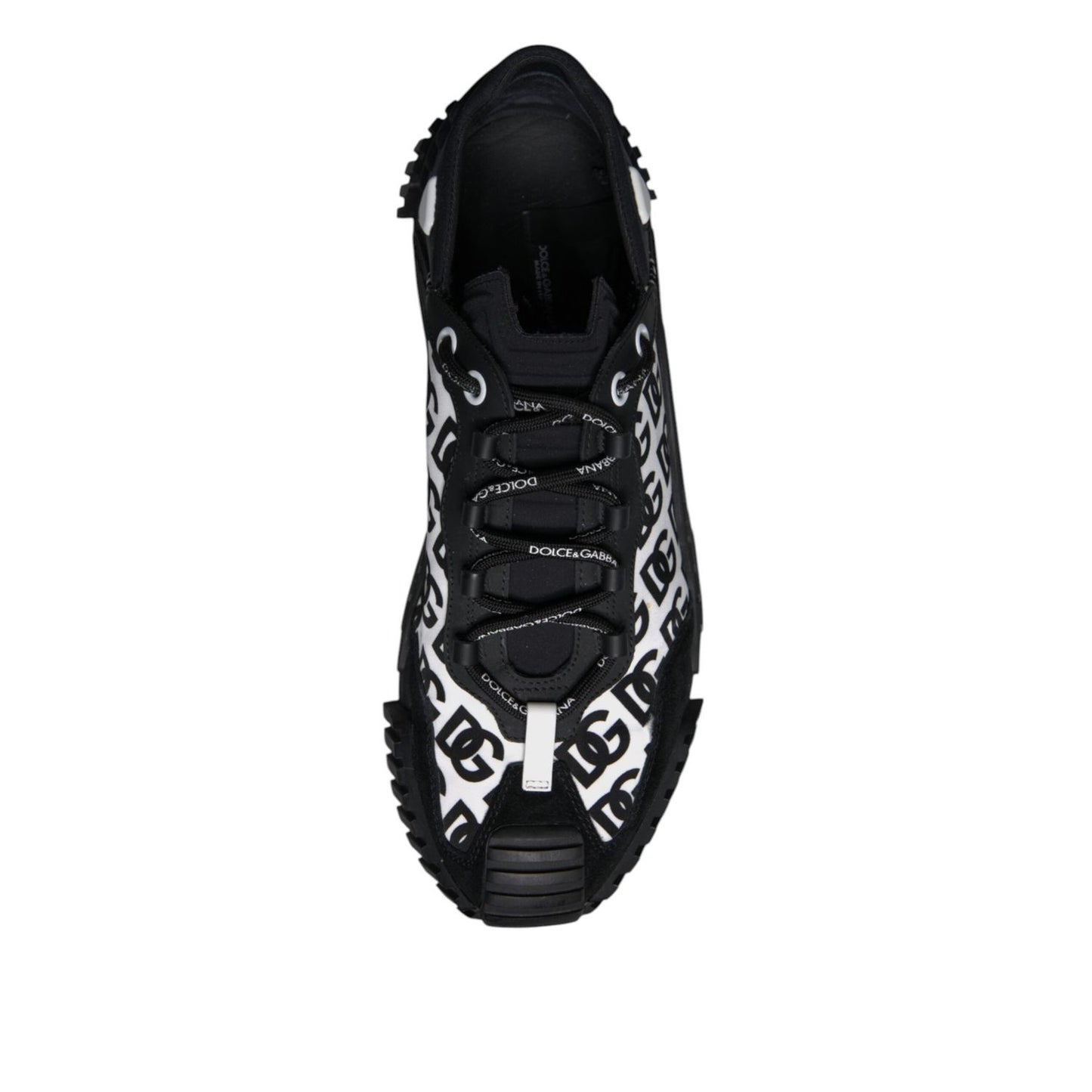 Dolce & Gabbana Black Logo Lace Up Low Top NS1 Sneakers Shoes