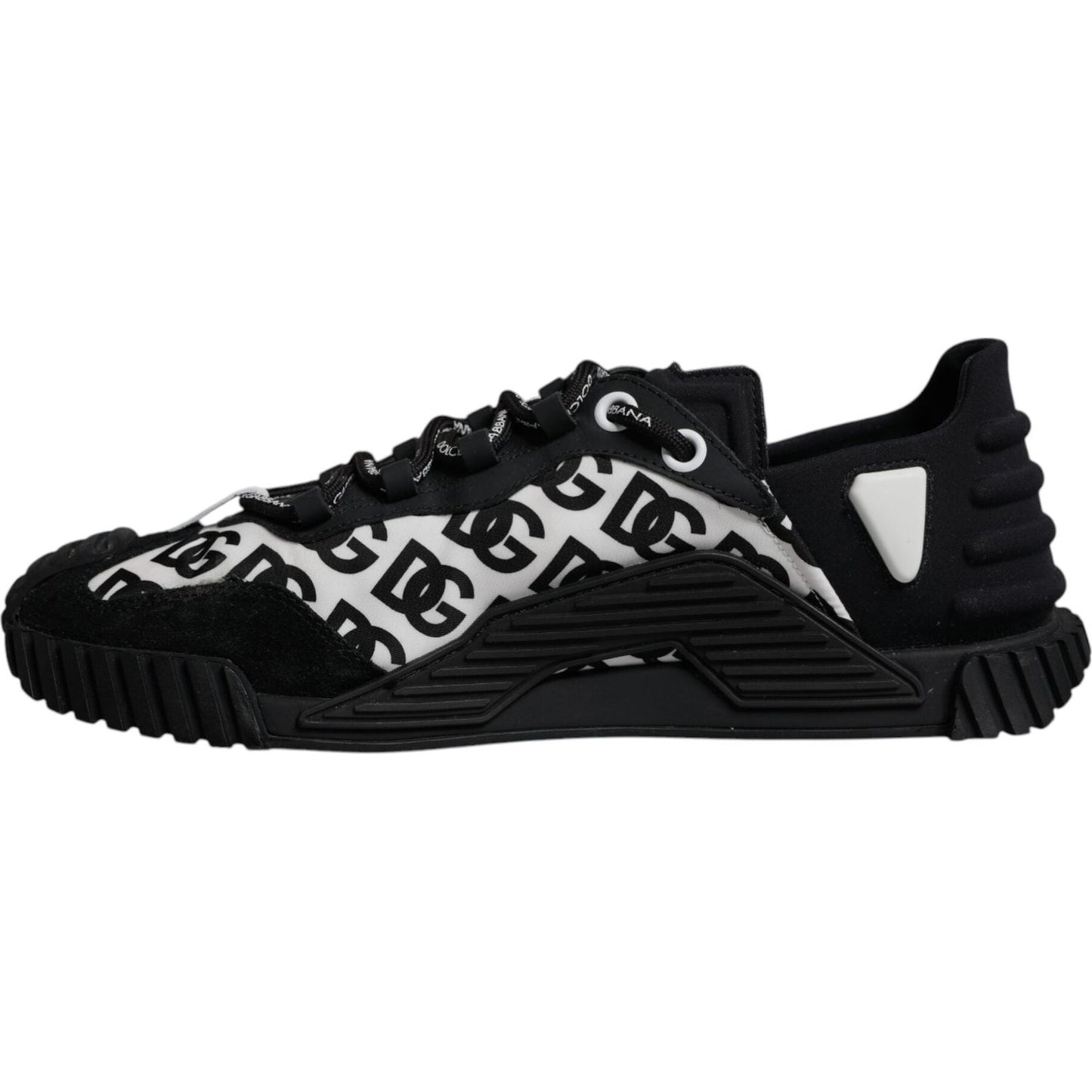 Dolce & Gabbana Black Logo Lace Up Low Top NS1 Sneakers Shoes