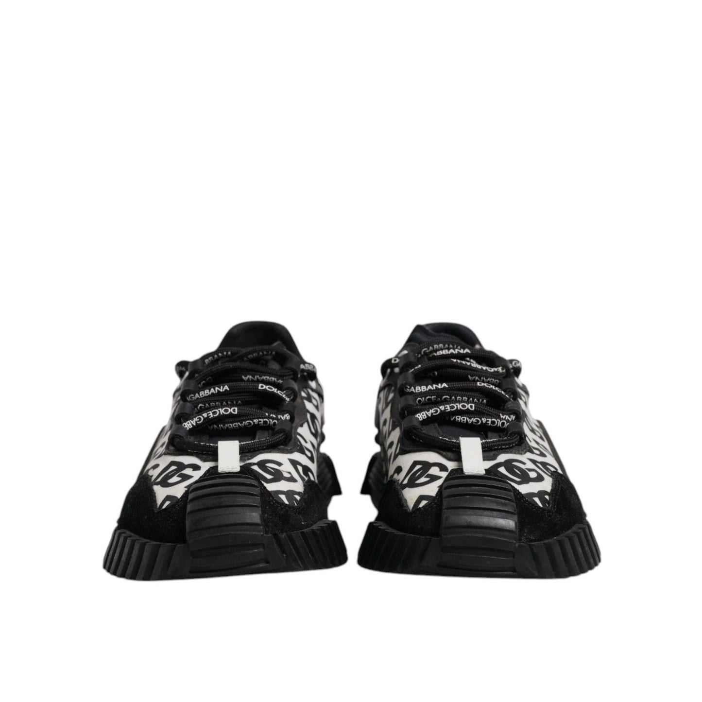 Dolce & Gabbana Black Logo Lace Up Low Top NS1 Sneakers Shoes