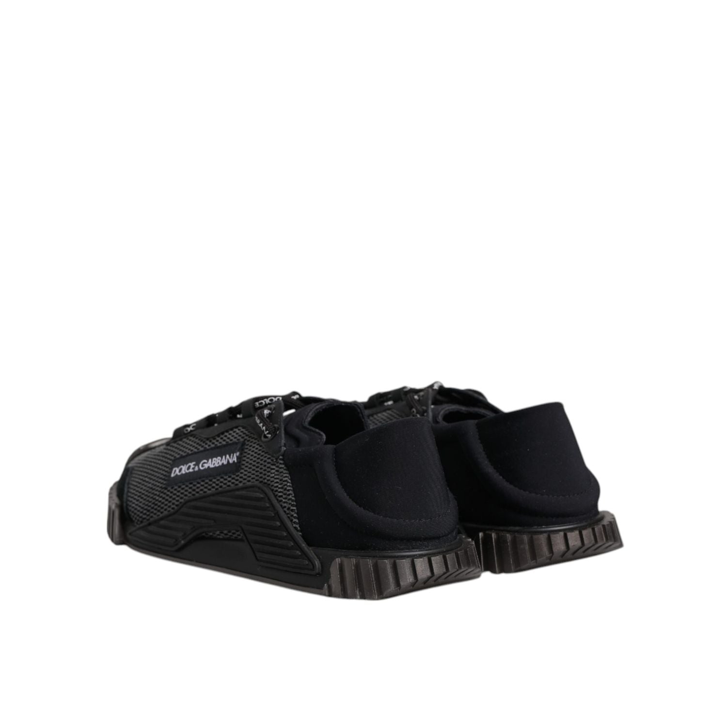 Dolce & Gabbana Black Silver Logo Low Top Men Sneakers Shoes