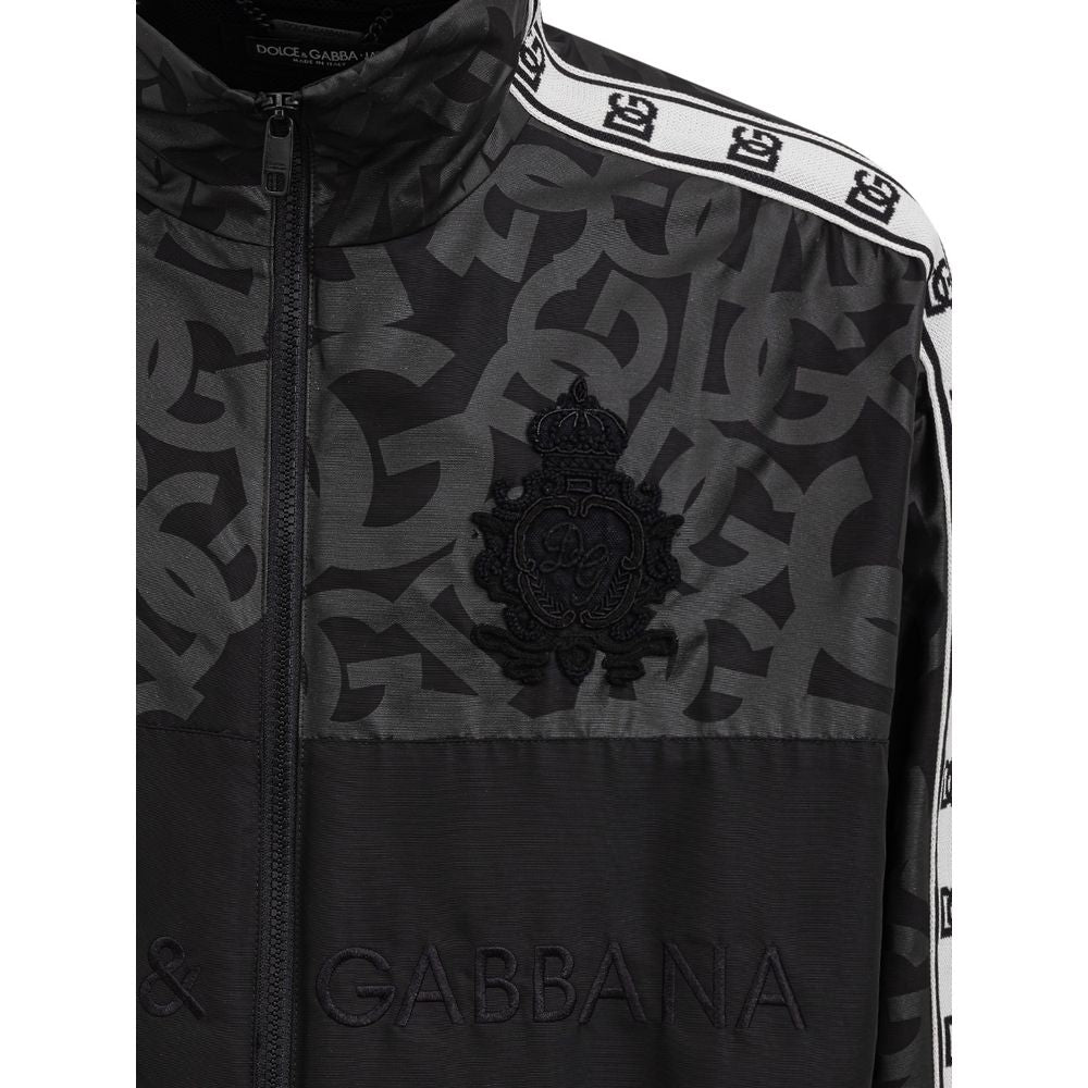 Dolce & Gabbana Black Polyester Shell Jacket