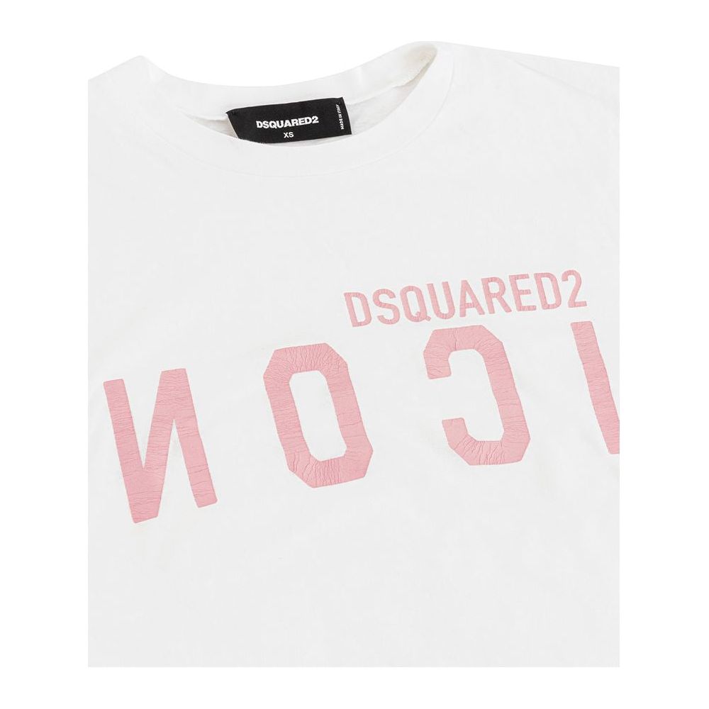 تي شيرت أبيض قطني أنيق من Dsquared² للنساء الأنيقات