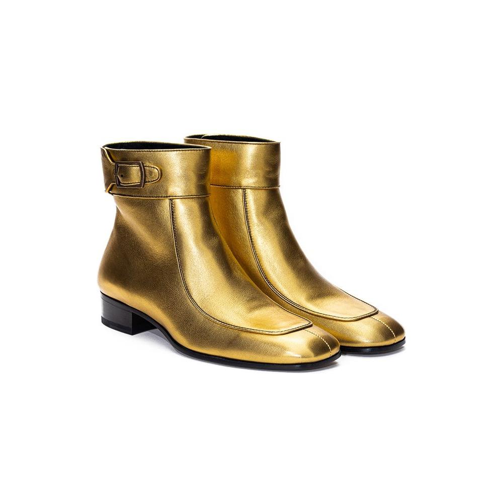 Saint Laurent Gold Leather Boot