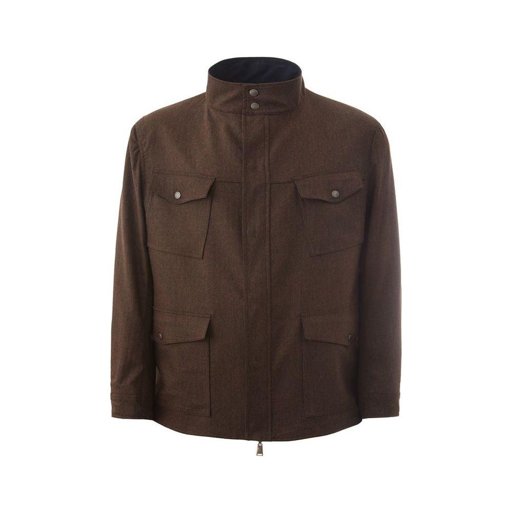 男士优雅蓝色羊毛夹克