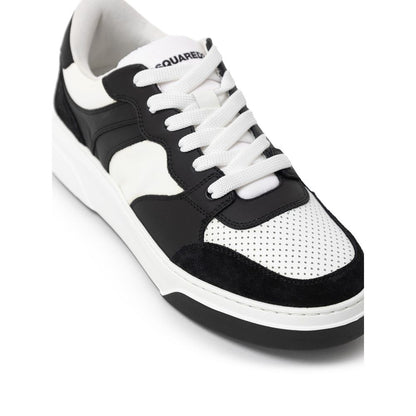 Dsquared² Black And White Leather Athletic Sneakers