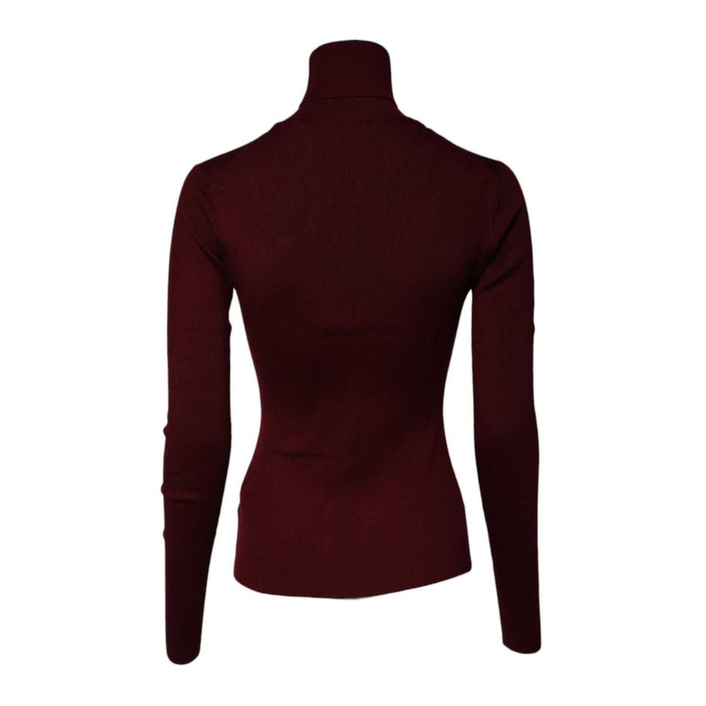 Dolce & Gabbana Burgundy Long Sleeves Turtleneck Slim Sweater