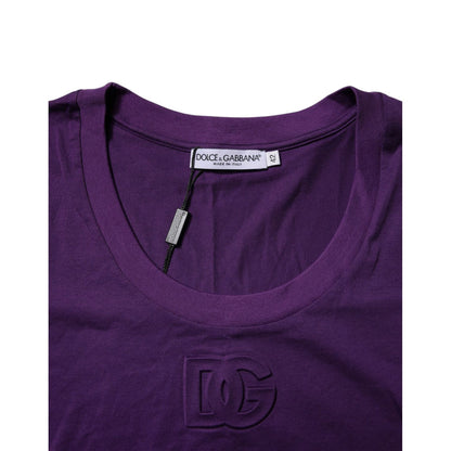 Dolce & Gabbana Violet Cotton Crewneck Short Sleeves T-shirt
