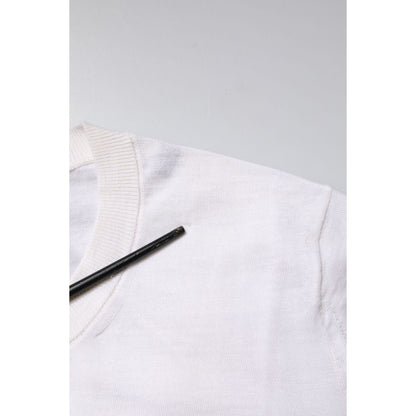 Dolce & Gabbana Cream Cashmere Knit Cropped Cardigan Sweater