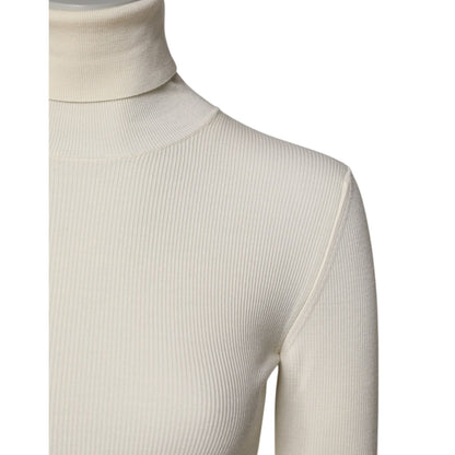 Dolce & Gabbana Cream Long Sleeves Turtleneck Slim Sweater