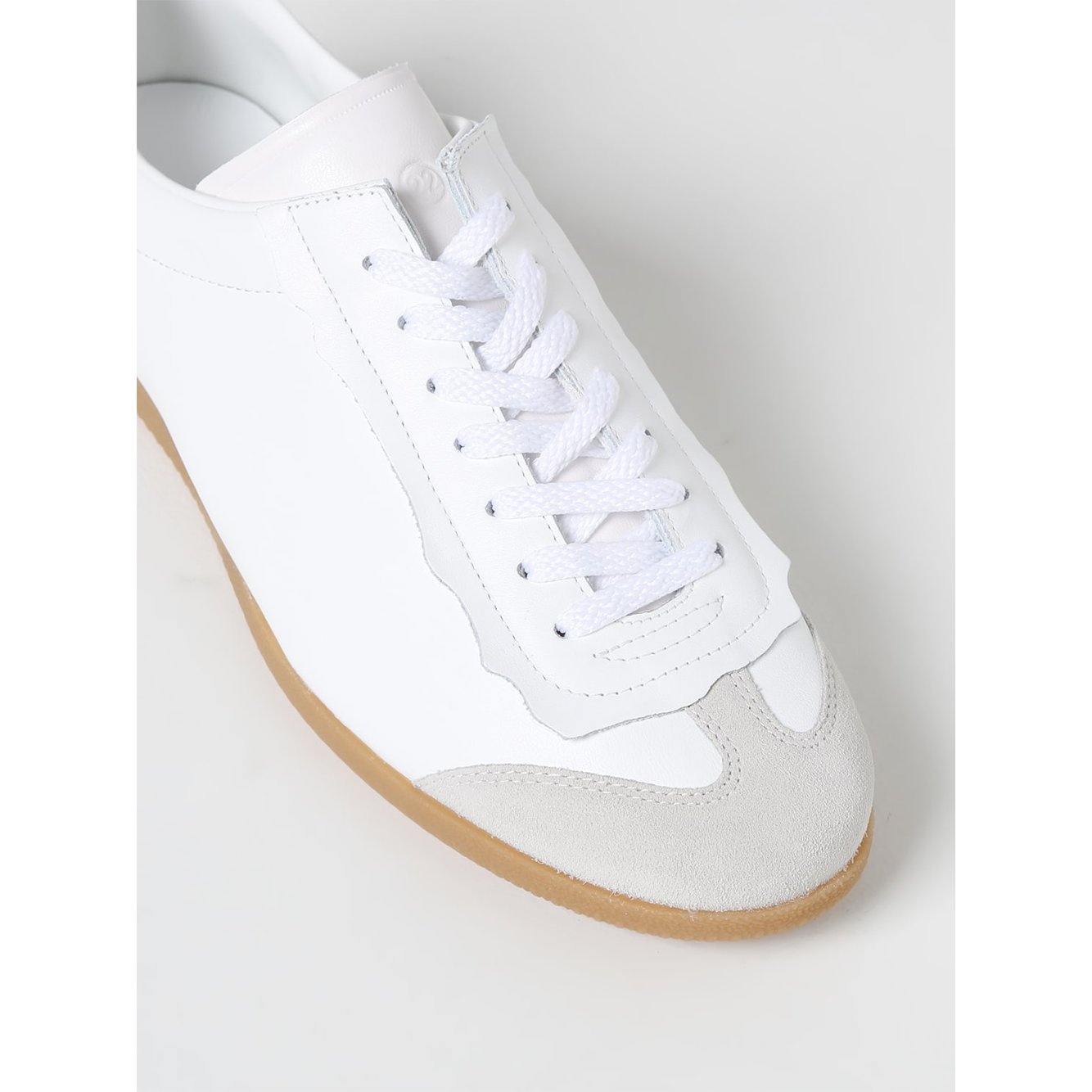 Maison Margiela Low Featherlight Leather And Suede Sneakers