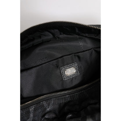 Dolce & Gabbana Black Gray Leopard DG Logo Belt Waist Fanny Pack Bag