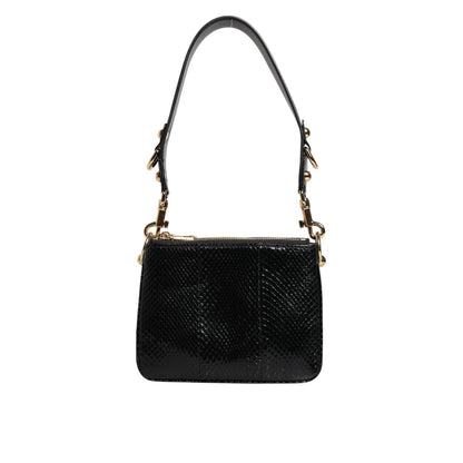 Dolce & Gabbana Black Exotic Leather Shoulder Sling Clutch Bag
