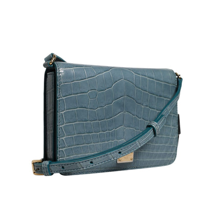 Dolce & Gabbana Green Exotic Leather DG Plaque Crossbody Mini Bag