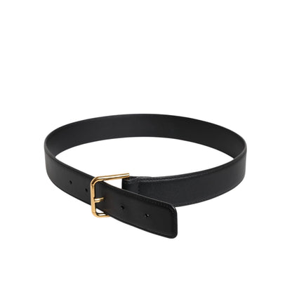 Dolce & Gabbana Black Leather Metal Buckle Classic Belt