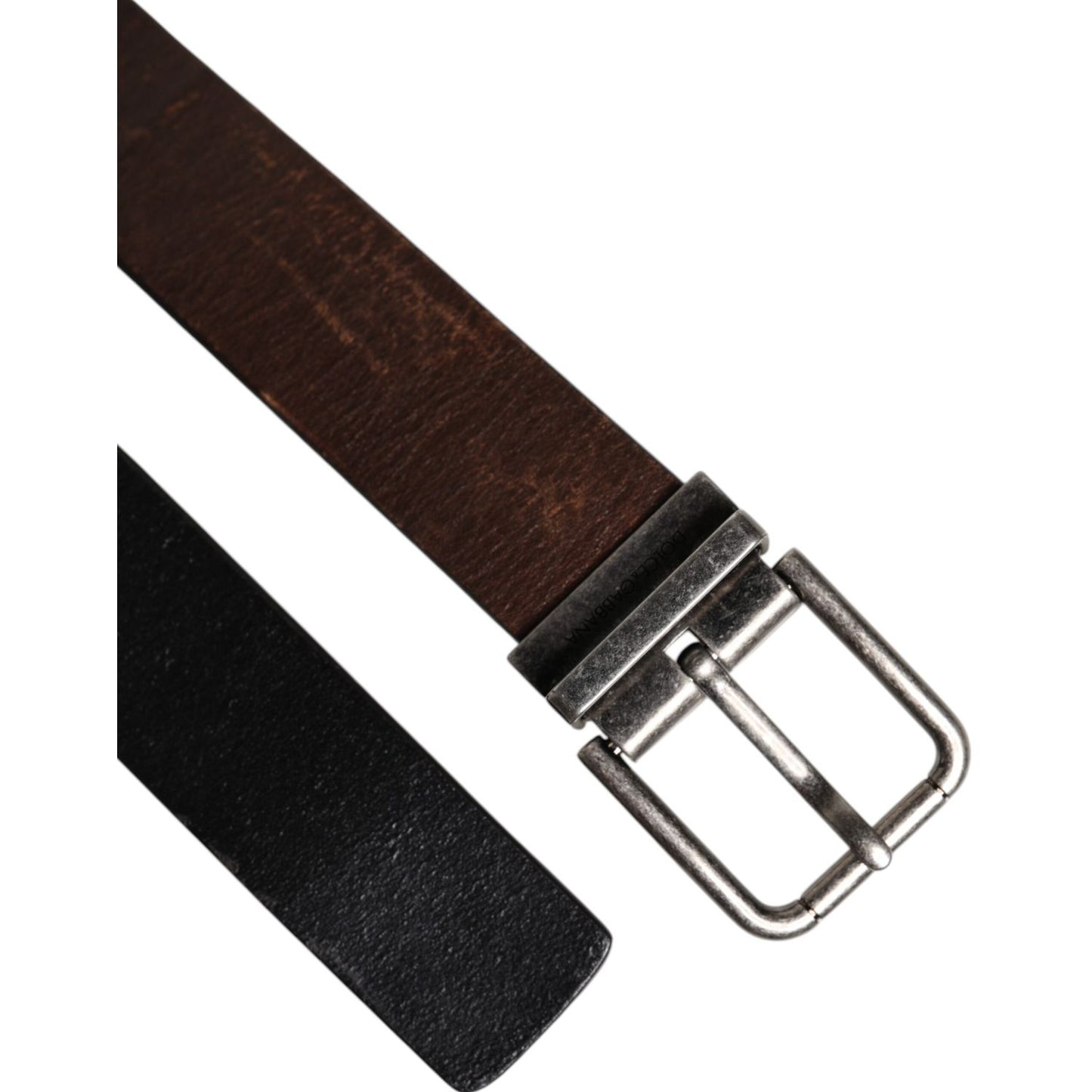 Dolce & Gabbana Brown Solid Leather Classic Waist Buckle Belt BEL9307-75