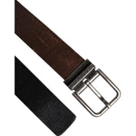 Dolce & Gabbana Brown Solid Leather Classic Waist Buckle Belt BEL9307-75