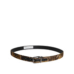 Dolce & Gabbana Multicolor Jacquard Leather Logo Buckle Belt