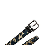 Dolce & Gabbana Multicolor Jacquard Leather Logo Buckle Belt