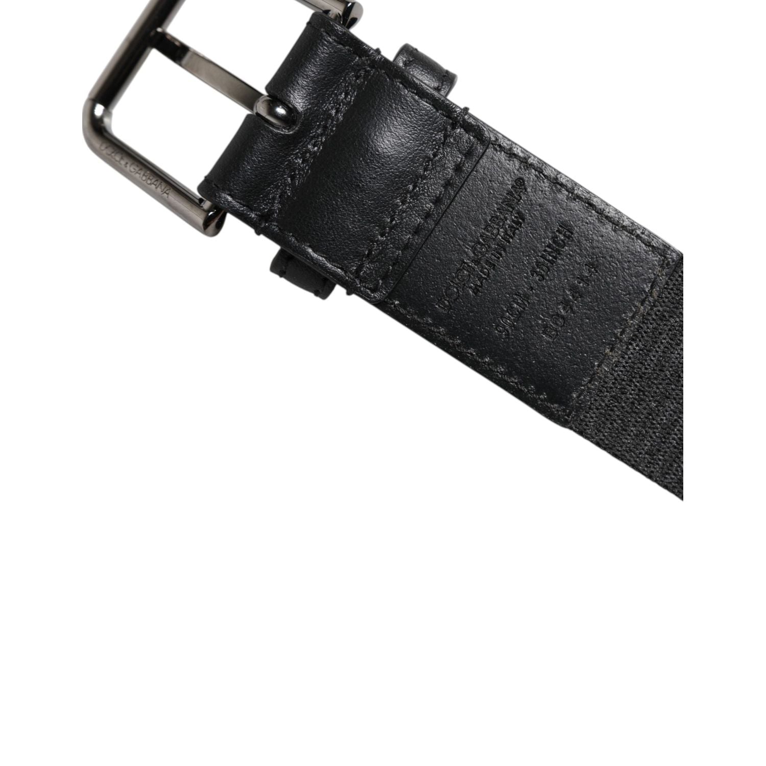 Dolce & Gabbana Black Leather Classic Metal Logo Buckle Belt