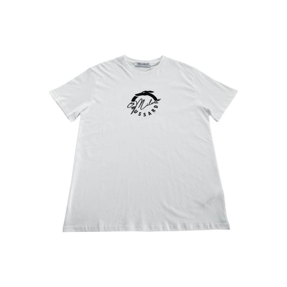 Trussardi Beachwear White Cotton Men T-Shirt
