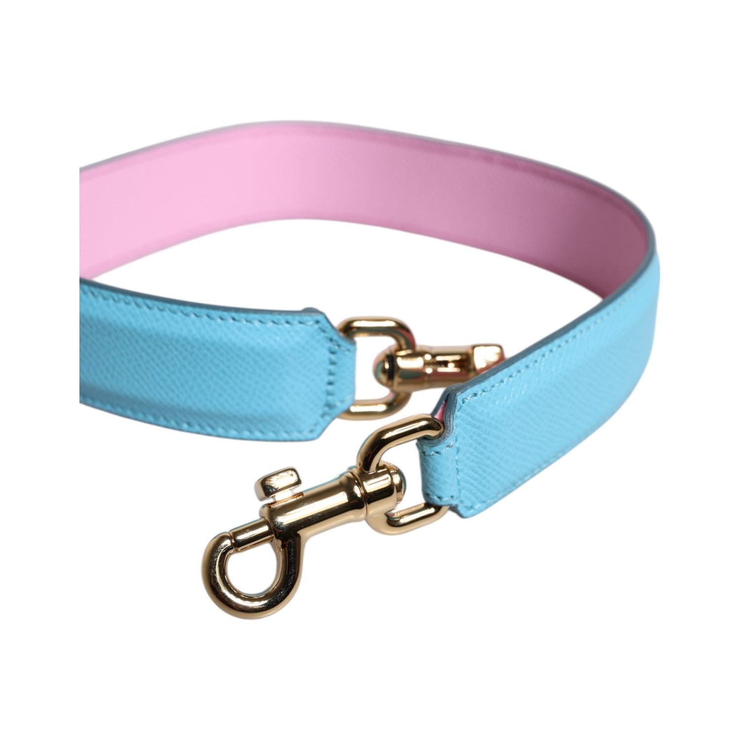 Dolce & Gabbana Pink Blue Leather Handle Bag Shoulder Strap