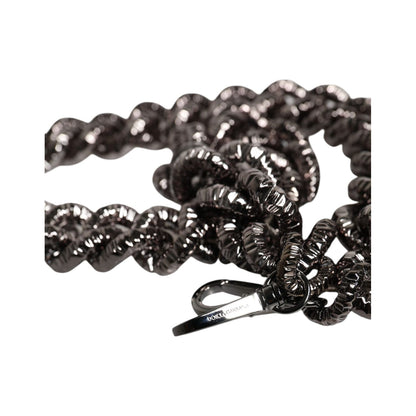 Dolce & Gabbana Black Chain Logo Engraved Bag Shoulder Strap