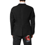 Dolce & Gabbana Black Silk Single Breasted Coat Blazer Suit JKT41308-54