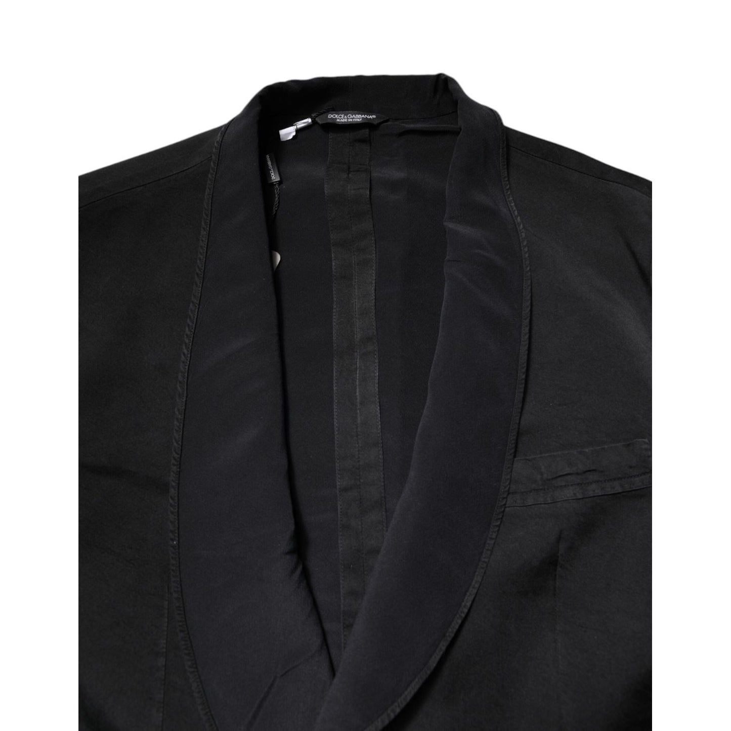 Dolce & Gabbana Black Silk Single Breasted Coat Blazer Suit JKT41308-54