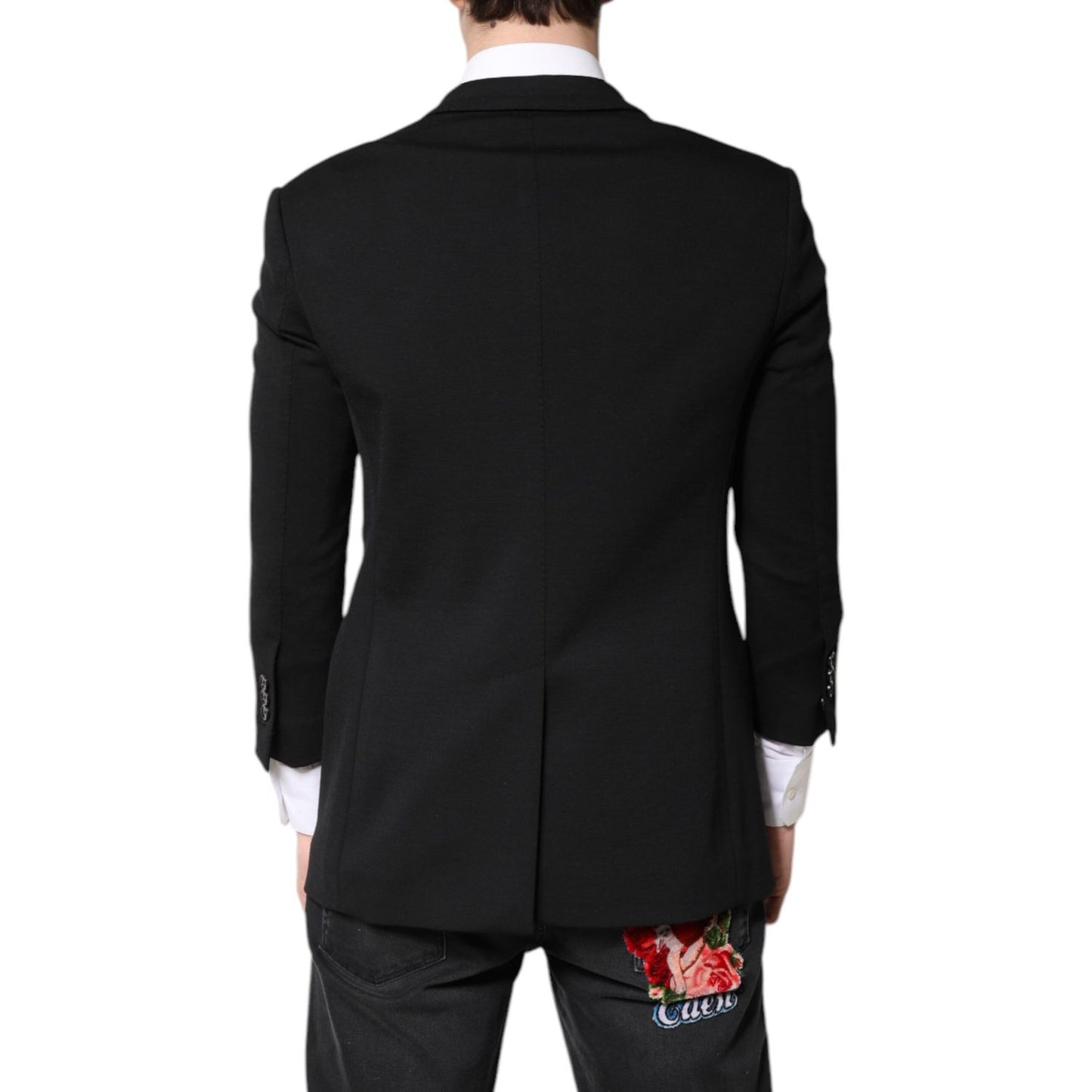 Dolce & Gabbana Black Single Breasted Men Coat Blazer Suit