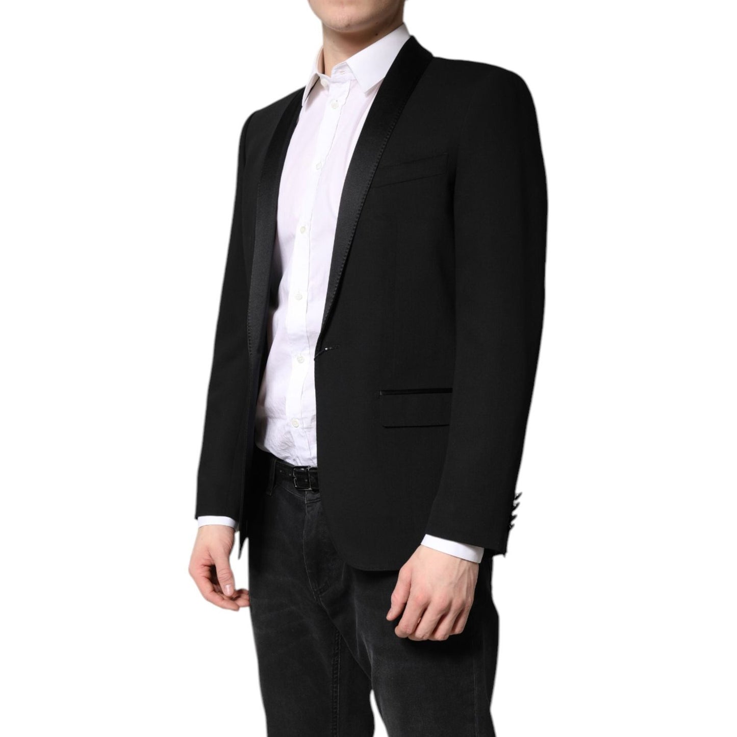 Dolce & Gabbana Black Single Breasted Men Coat MARTINI Blazer JKT41475-46