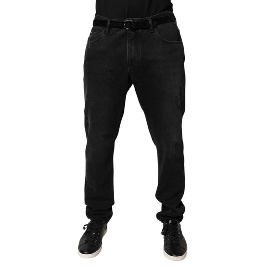 Dolce & Gabbana Black Cotton Skinny Men Denim Jeans PAN75064-52
