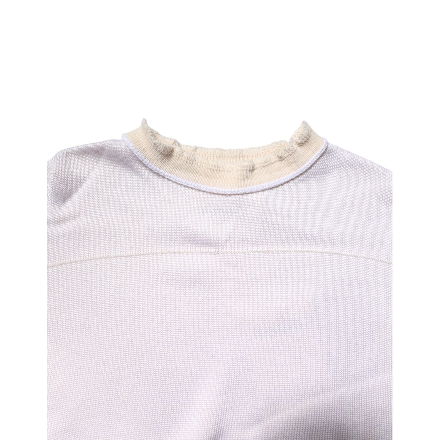 Jil Sander White Viscose Crew Neck Long Sleeves Pullover Sweater