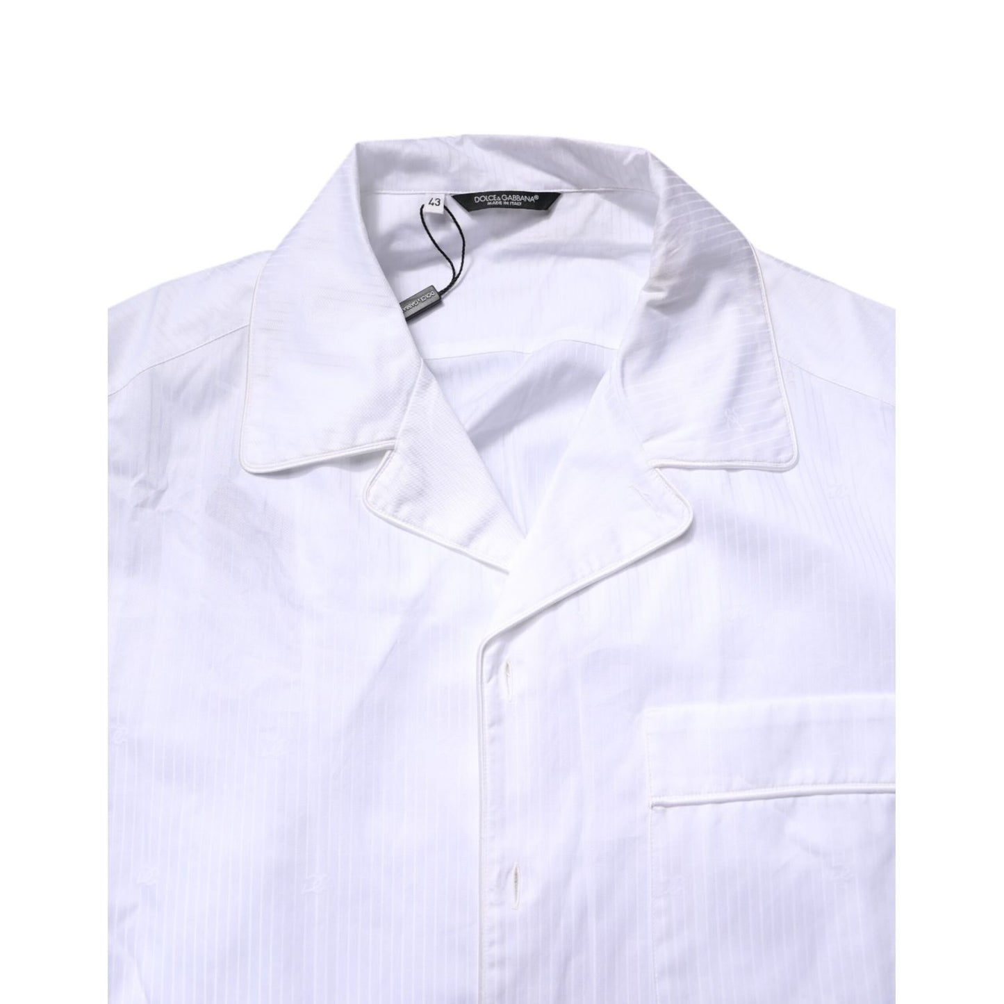 Dolce & Gabbana White Cotton Shirt Pants Pajama Set Sleepwear