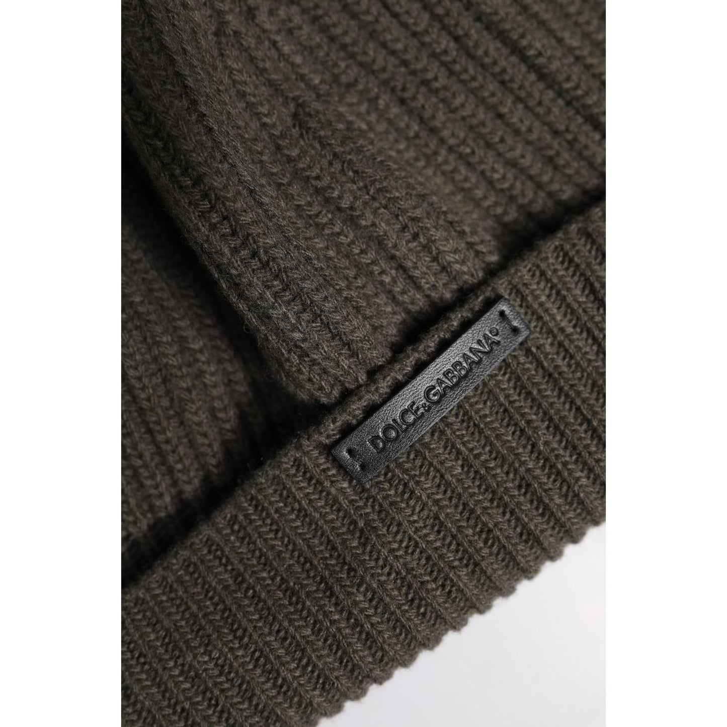 Dolce & Gabbana Green Wool DG Plaque Knitted Winter Beanie Hat HAT9697