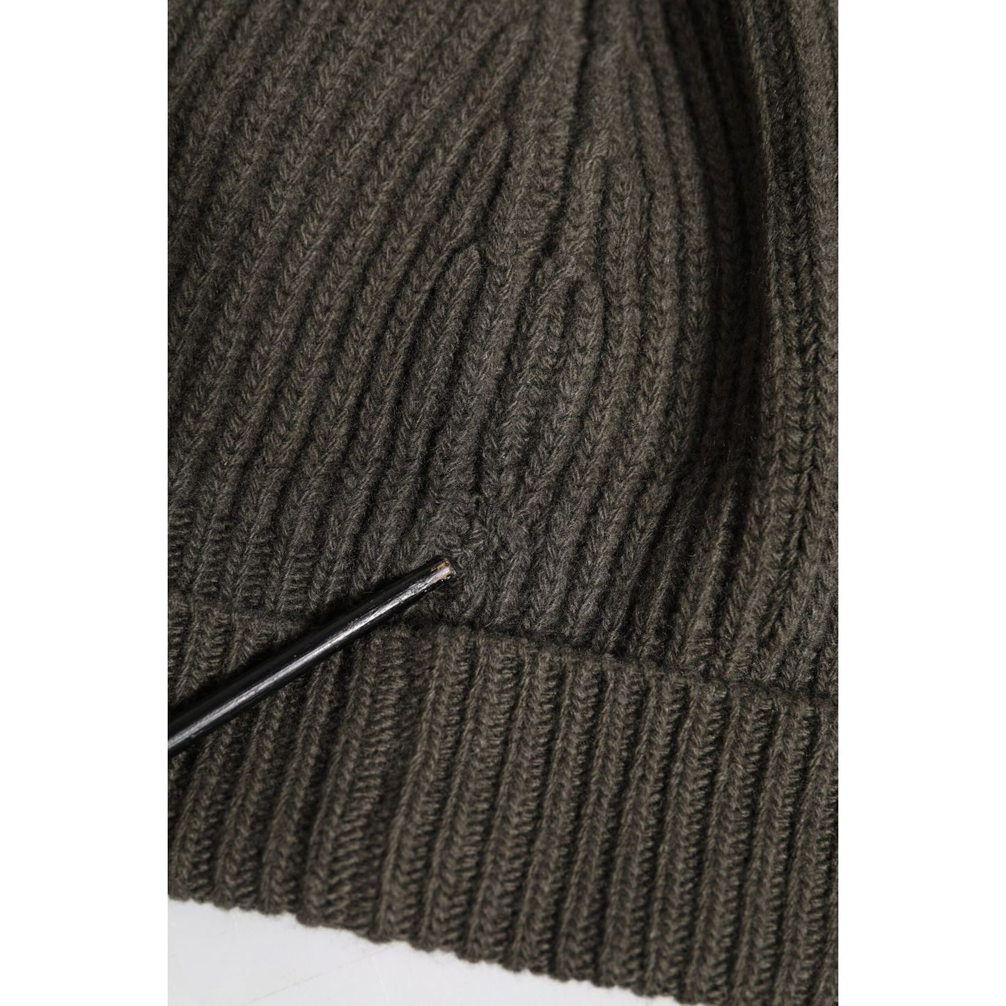 Dolce & Gabbana Green Wool DG Plaque Knitted Winter Beanie Hat HAT9697