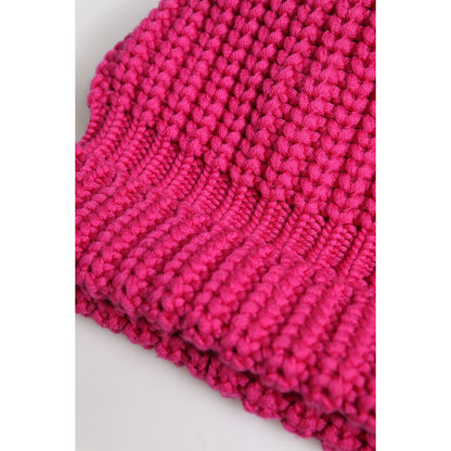 Dolce & Gabbana Pink Solid Wool Knitted Winter Beanie Hat