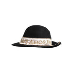 Dolce & Gabbana Black Logo Sequin Embroidery Wide Brim Hat HAT9645-57