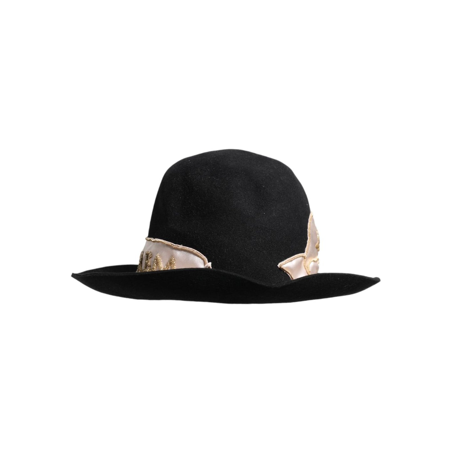 Dolce & Gabbana Black Logo Sequin Embroidery Wide Brim Hat HAT9645-57