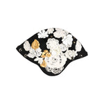 Dolce & Gabbana Black Wool White Floral Gold Leaf Cloche Hat HAT9649