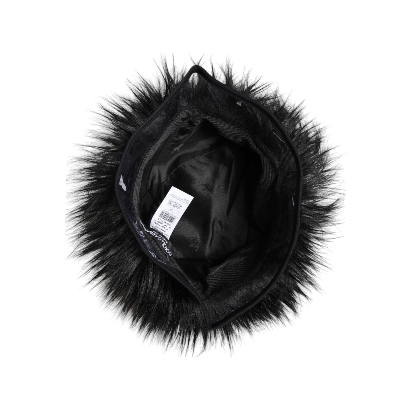 Dolce & Gabbana Black Faux Fur Bucket Hat HAT9667-57