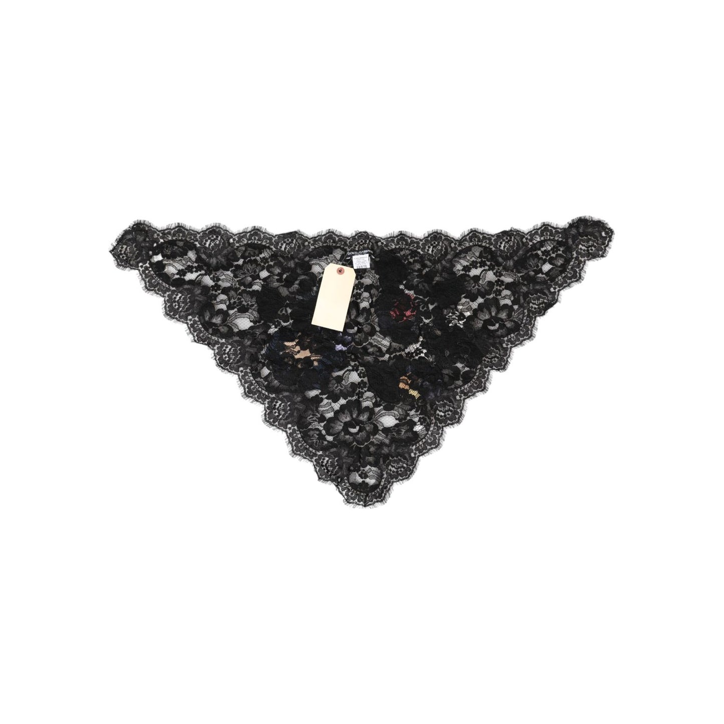 Dolce & Gabbana Black Lace Floral Applique Cotton Veil Hat HAT9708-40