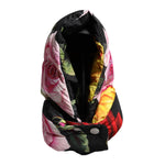 Dolce & Gabbana Black Floral Print Whole Head Wrap Hat HAT9747