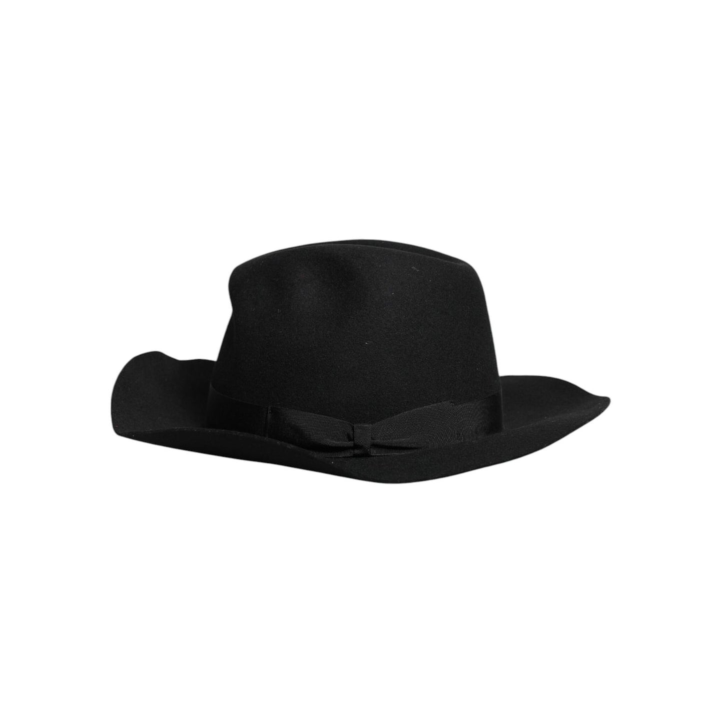 Dolce & Gabbana Black Wide Brim Trilby Fedora Hat HAT9751-57