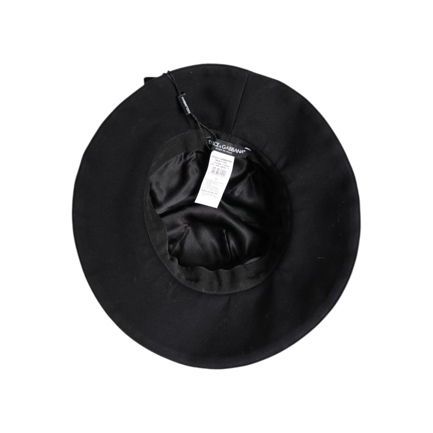 Dolce & Gabbana Black Cotton Wide Brim Bucket Hat HAT9758-57