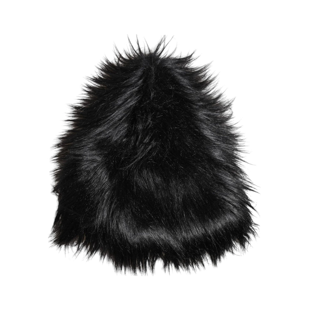 Dolce & Gabbana Black Acrylic Fur Womens Bucket Hat HAT9794-58