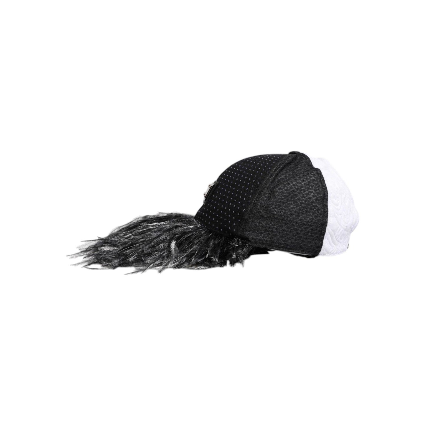 Dolce & Gabbana White Black Polka Dot Feathers Baseball Cap HAT9831-56