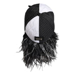 Dolce & Gabbana White Black Polka Dot Feathers Baseball Cap HAT9831-56